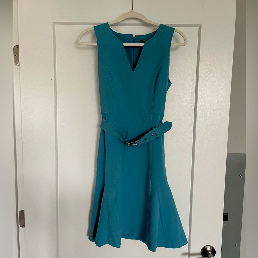 White House Black Market Turquoise Aline dress NWT size 0